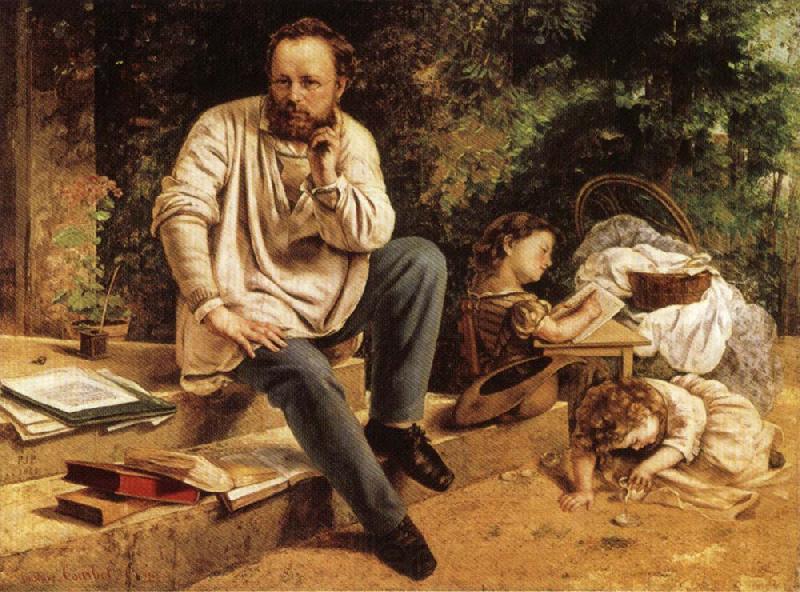 Gustave Courbet Pierre-joseph Prud'hon and His Children Spain oil painting art
